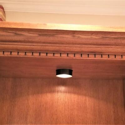 Lot #94  Lighted Bookcase unit with drawers
