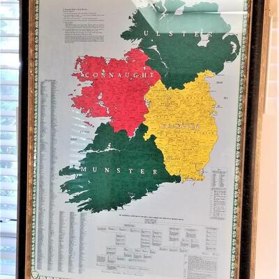 Lot #96  Historical and Genealogical Map of Ireland - framed