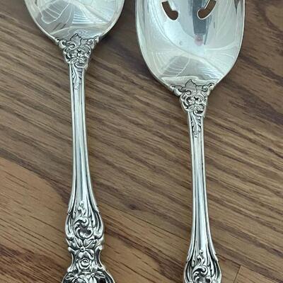 #102 Reed & Barton Sterling Silver 2-"Vienna" Serving Spoons