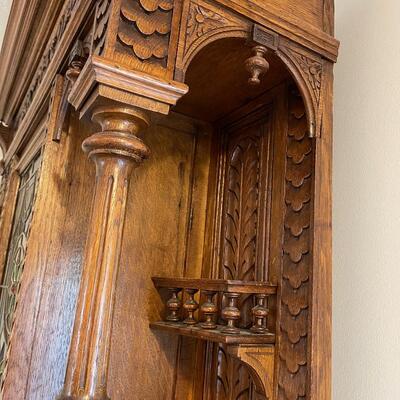 #103 Antique Oak China Cabinet - Circa 1870 