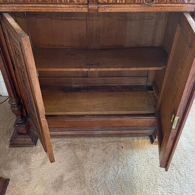 #103 Antique Oak China Cabinet - Circa 1870 
