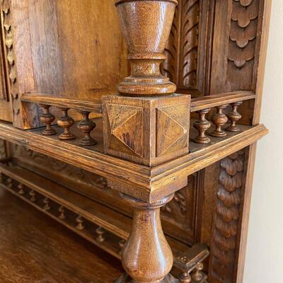 #103 Antique Oak China Cabinet - Circa 1870 