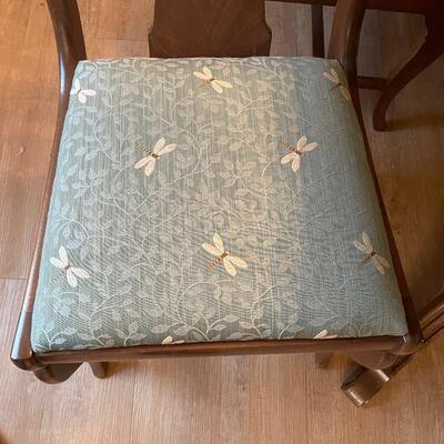 #104 Antique Mahogany Table. Refinished!  Plus 8 Matching Chair. Reupholstered 
