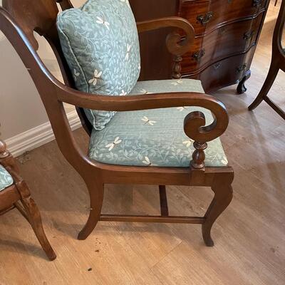 #108 2 Armed Side Chairs.