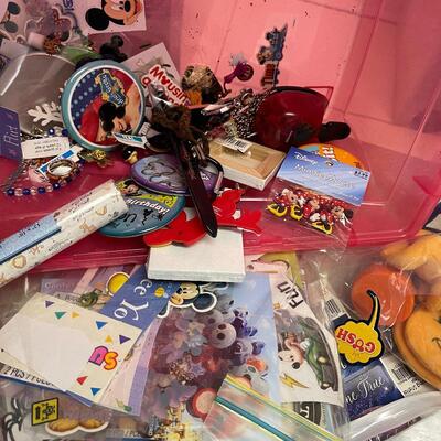 #156B Case of Scrapbooking Disney related,  Stickers, pins 