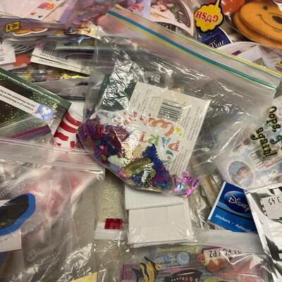 #156B Case of Scrapbooking Disney related,  Stickers, pins 