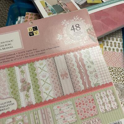 #181B Paper for Baby and Patterned  Scrapbooking 2 Trays 