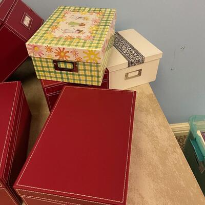 #183B Photo / file Boxes  + Green Tub 