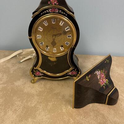 #195 B Vintage Clock with Matching Shelf