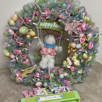 #200B Easter Wreath With Lights