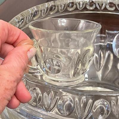 Stunning and Unique - Heavy Cut Glass Punch Bowl Set