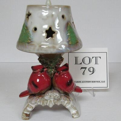 Ceramic Cardinals Tea Light Holder