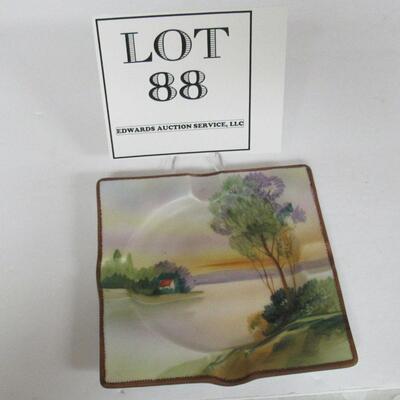 Very Pretty Square Hand Painted Nippon Ash Tray