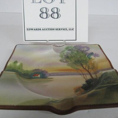 Very Pretty Square Hand Painted Nippon Ash Tray