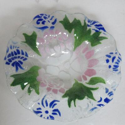 Pretty Contemporary Art Glass Ruffled Bowl