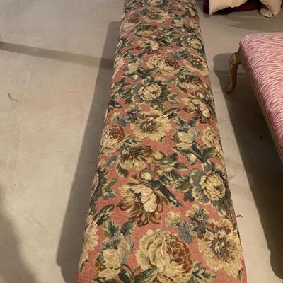 Floral bench with wood frame
