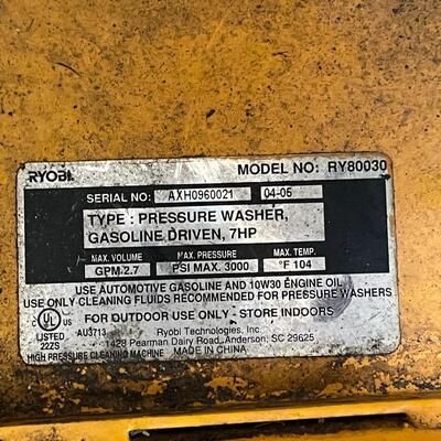RYOBI Gasoline Pressure Washer
