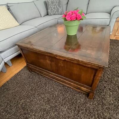 Antique map storage coffee table