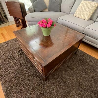 Antique map storage coffee table