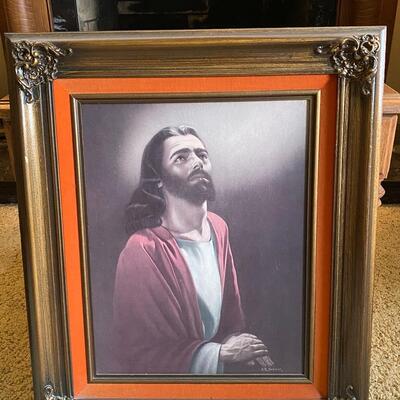 Large Jesus Religious Framed Art Print 