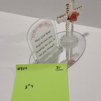Cross with Flower -Item# 584