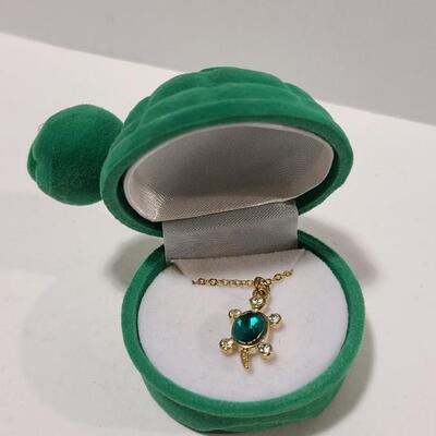 Turtle Necklace in Turtle Shaped Box -Item# 597