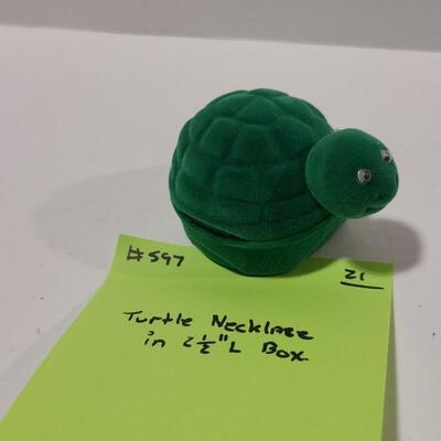 Turtle Necklace in Turtle Shaped Box -Item# 597