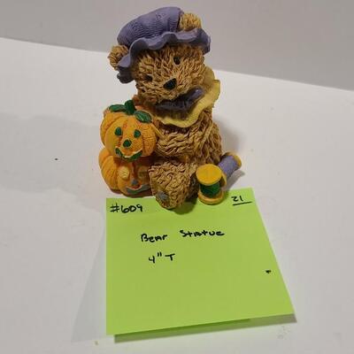 Bear Figurine with Pumpkin -Item# 609
