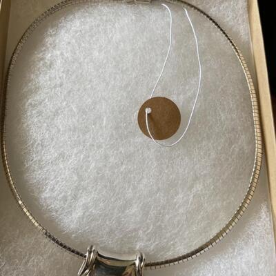 K1278 Sterling Silver Omega Necklace with Slide 