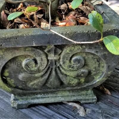 Lot #111  Pair of Vintage Concrete Planters - Heavy!
