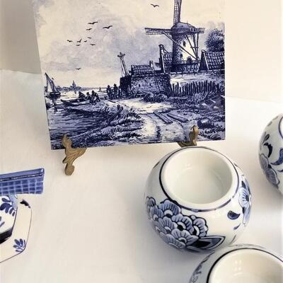 Lot #119  Blue/White Lot of Decorative Items