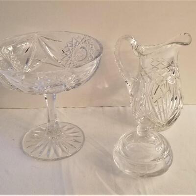 Lot #120  Crystal Lot - Compote, Pitcher and Waterford Trinket Box