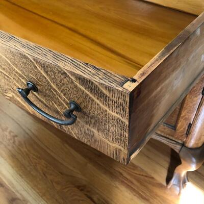 Lot 1 - Antique Oak Buffet with Mirror LOCAL PICK UP ONLY