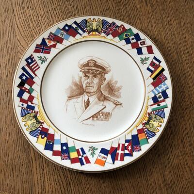 Lot 11 - Allied Nations Commemorative Plate Admiral Leahy