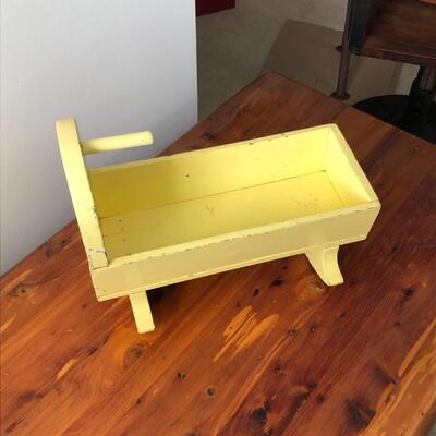 Lot 20 - Antique Yellow Doll Cradle
