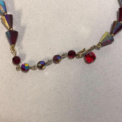 Lot 39 - Deep Red Glass Bead Choker