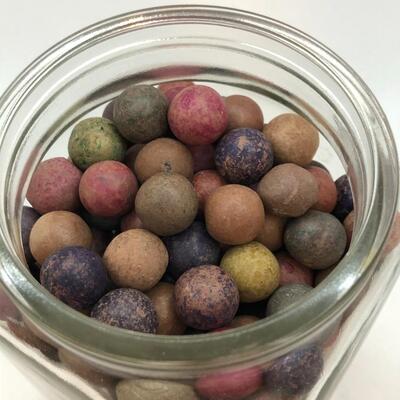 Lot 96 - Glass Jar of Clay Marbles
