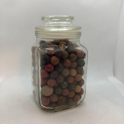 Lot 96 - Glass Jar of Clay Marbles