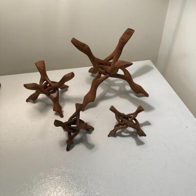 Lot 97 - (4) Carved Wood Stands