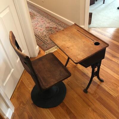 Lot 118 - Vintage Student Desk and Chair LOCAL PICK UP ONLY