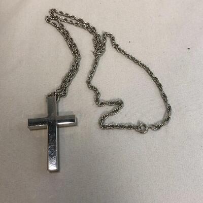 Lot 172 - Silver Colored Chain and Cross Pendant