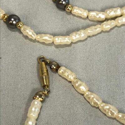 Lot 180 - (2) Faux Seed Pearl Necklaces