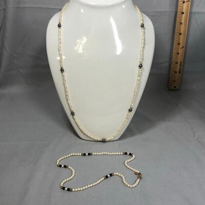 Lot 180 - (2) Faux Seed Pearl Necklaces