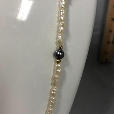 Lot 180 - (2) Faux Seed Pearl Necklaces