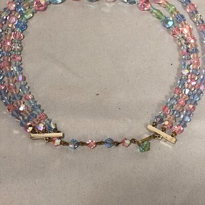 Lot 184 - Blue and Pink Choker and Earrings Set