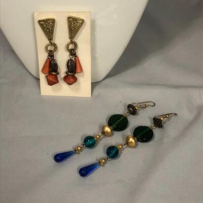 Lot 188 - (2) Pairs of Statement Earrings
