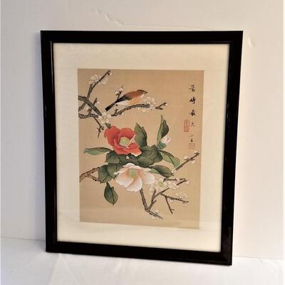 Lot #121  Asian Style print with bird motif