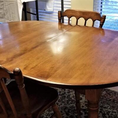 Lot #124 Mid Century Colonial Walter of Wabash Dining Table & Chairs
