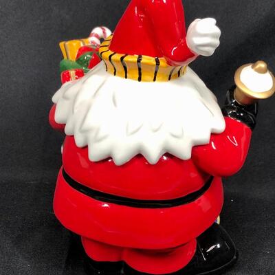 Cookie Jar, Appletree Design Santa wearing glass and carrying gifts Ceramic