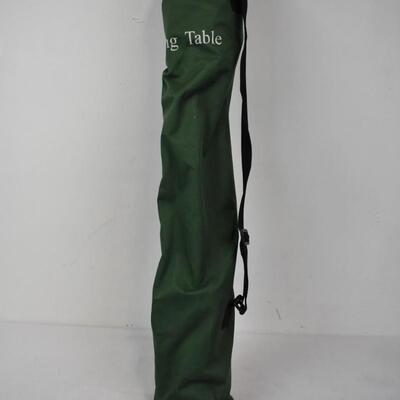 Camp Table, Green, with Cup Holders & Storage Bag